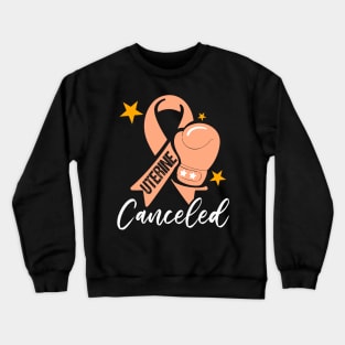 Peach Ribbon Uterine Cancer Awareness Crewneck Sweatshirt